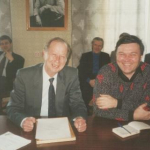 На заседании Ученого совета ИСИ, рядом - В.Н. Касьянов, на заднем плане слева направо - Д.Я. Левин, Г.Г. Степанов, М.А. Бульонков
