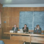 5-летие ИСИ, май 1995 г. На трибуне С.К. Голушко, в президиуме слева направо - В.И. Константинов, И.В. Поттосин, А.Г. Марчук, С.В. Кузнецов