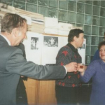 Празднование 40-летия Отдела программирования. В.В. Иванова, В.Н. Касьянов, П.Г. Емельянов, ноябрь 1998 г.